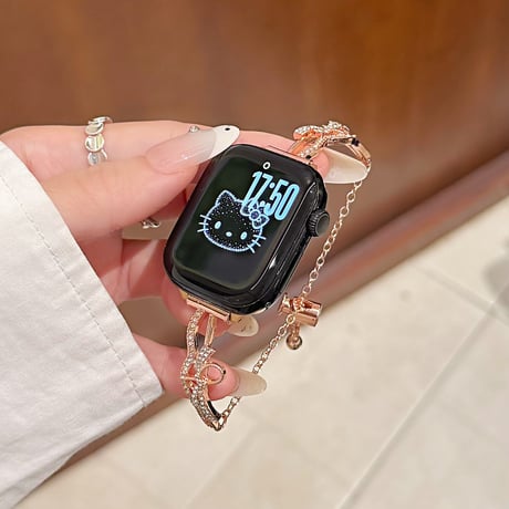 ダイヤリボン  AppleWatchバンド メタル AppleWatchベルト Series 11/10/9/8 SE3/2  Ultra3/2/1 高級感高品質 夏に人気[M6299]