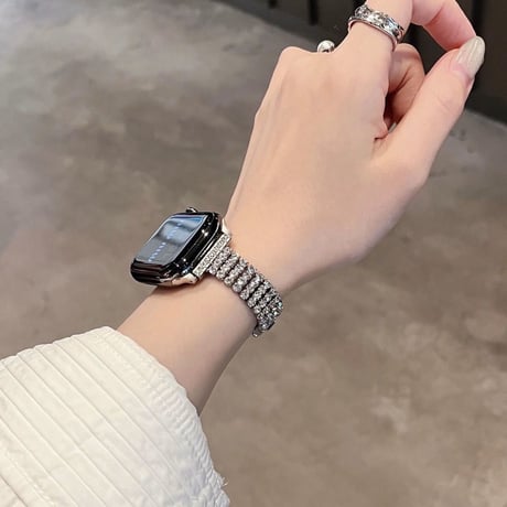 ジュエリー アップルウォッチバンド キラキラ高級感 AppleWatchベルト Ultra3/2/1 Series 11/10/9/8 SE3/2/1高品質 エレガント[M5555]