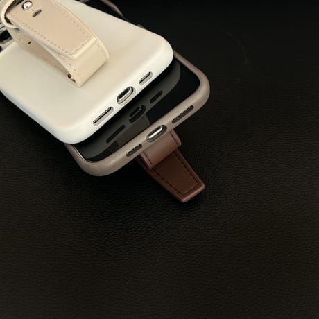 ベルト付 iPhone14pro/14promaxケース レザー製 高級感iphone13/12/11promaxカバー  頑丈  手さわりよい お揃い[M2363]