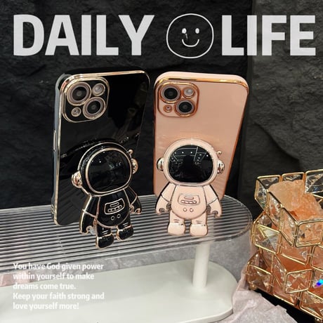 メッキ宇宙飛行士 スマホグリップ   可愛い グリップトーク  スマホリング  落下防止 卓上スタンド機能 可愛い  便利多機能 艶あり[M2121]