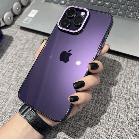 高透明感黄ばまない iPhone14pro/14promaxケース ハード iphone13/13promaxカバー  薄型  金属カメラ枠/ボタン 頑丈[M2313]