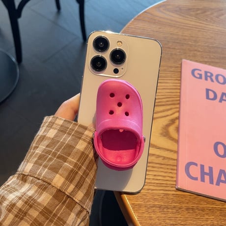 クロックスサンダル スマホグリップスタンド  かわいい面白い 粘着タイプ 個性ファッション 全機種対応 ギフトにおすすめ[M2638]