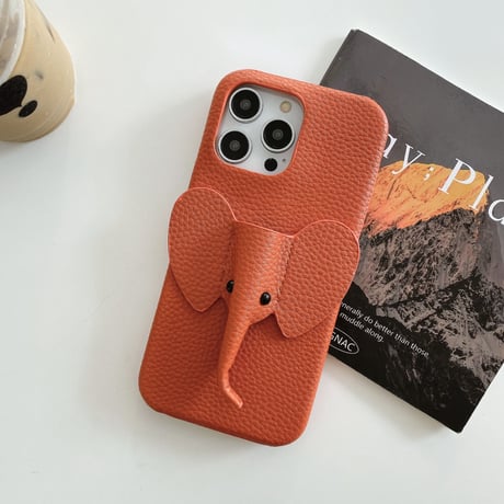 象 iPhone15/14proカバー レザー製 iPhone13pro/12/11proケース かわいい 高品質 有名人愛用ギフトにおすすめ [M3402]