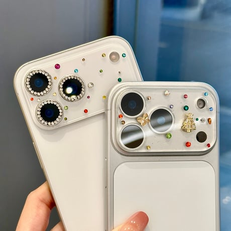 ダイヤレンズカバー iPhone17ProMax/17Pro キラキラ ガラスレンズフィルム 美しい ハンドメイド 耐久性ある[M5904]