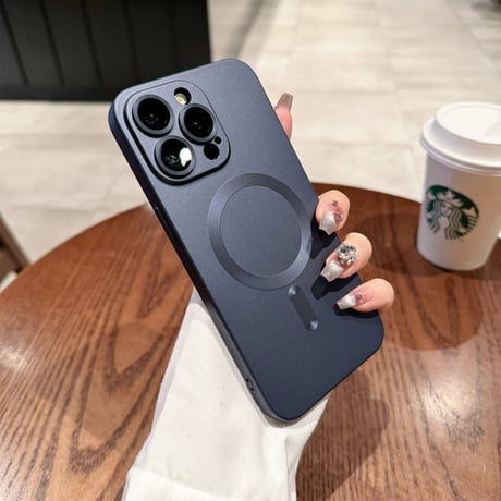 Magsafe対応 iPhone15pro/15promaxケース シンプル 無地 iphone14Pro/13/12ケース 指紋/汚れ防止[M3850]