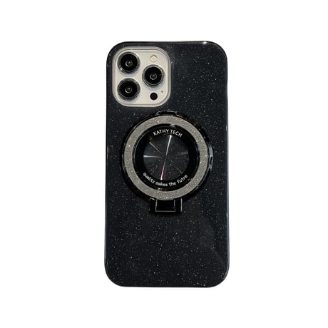 キラキラ iPhone15/15Proケース  Magsafeリングスタンド付 アイフォン14pro/13Promaxカバー 綺麗 多機能 丈夫[M4046]