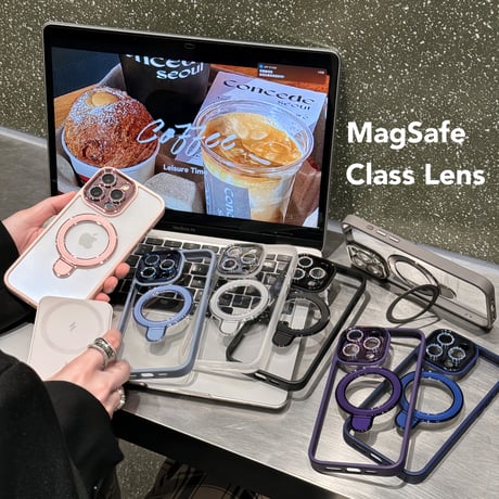 コスパ最強 iPhone15pro/15promaxケース  MagSafeリングスタンド キラキラレンズフイルム iphone14/13pro/12カバー 耐衝撃 黄ばまない[M4110]