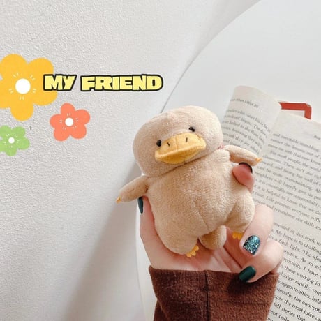 アヒル ぬいぐるみairpods3ケース Brown duck airpodsproカバー 可愛い動物デザインM221