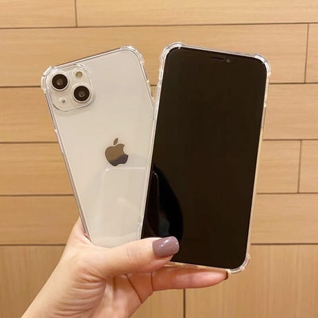 四角耐衝撃加工透明 iphone14/13promaxケース シンプル iphone12mini/11proカバー  ソフト 高透明感 使いやすい[M2141]