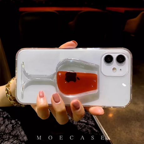 液体赤ワイン iPhone13/14proケース クリア透明感 iPhone12/11/XSカバー 可愛い面白い 夏に人気 ストレス解消 ギフトにおすすめ [M3247]