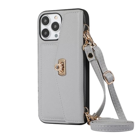 レザー カード入れ iphone14/14proケース ショルダー付き アイフォンSE3/13/12/11PROケース セレブ愛用 高級感 ガールズに人気[M2446]