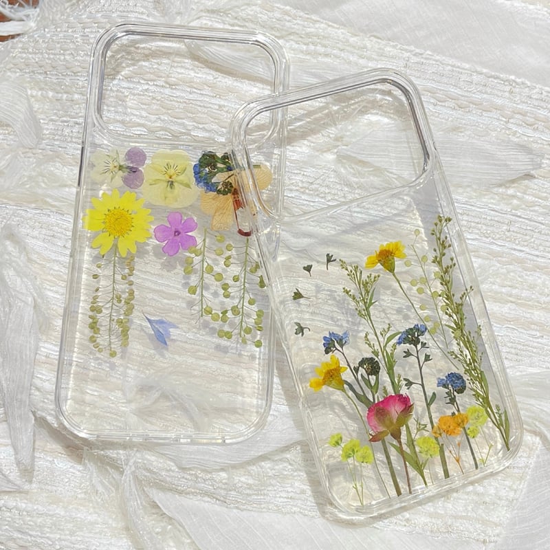押し花 iPhone17Pro/17ケース 透明 綺麗 iPhone16Pro/15カバー ド