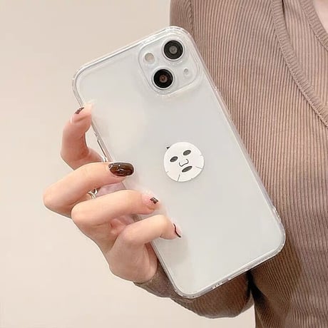 シートパックマスク柄 iPhone16/15pro/14/13promaxケース 透明 iphone12mini/11proカバー   超可愛い SNS人気M1114