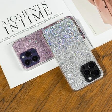 キラキラ眩しい iPhone15/15plus/15proケース きれいグリッター入り iPhone14/13mini/12ケース かわいい インナーシート付[M3937]