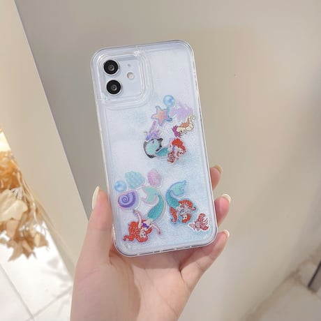 人鱼姫 グリッター iphone13/12ケース キラキラ iphone11pro/SE2/XSカバー 綺麗  面白い 頑丈 M903