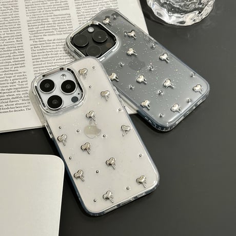 ハート iPhone15/15pro/15plusケース キラキララメ アイフォン14plus/13pro/12ケース 女子力アップ 黄ばまない[M4509]