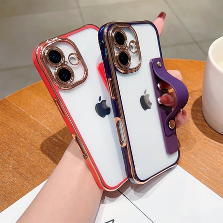 ベルト付 iPhone16/17proケース メタルカラー 黄ばまない iPhone15promax/14proカバー スタンド機能 高級感 [M5609]