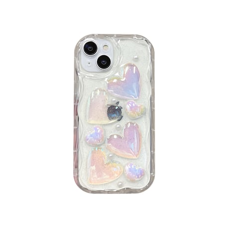 ハート iPhone16/15pro/14/13proケース レーザー光る iPhone12pro/11カバー シンプル 透明ケース キラキラおしゃれ[M3380]