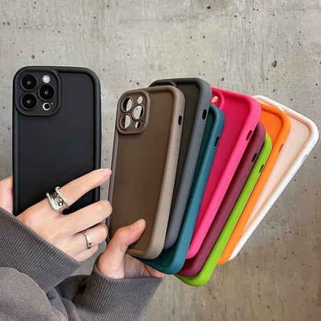 無地 iPhone15/14proケース シンプル シリコン 頑丈 アイフォン13/12/11カバー シック 9色[M3518]