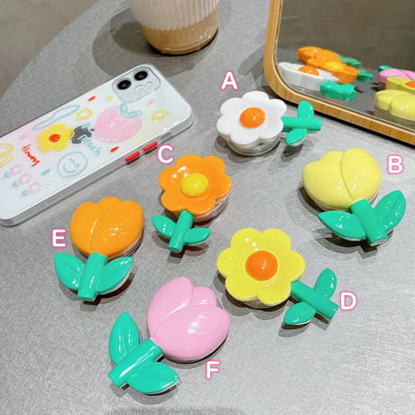 チューリップ花 スマホグリップ  可愛いFlower 折り畳み式グリップトーク  ポップソケット   スタンド機能付きM929