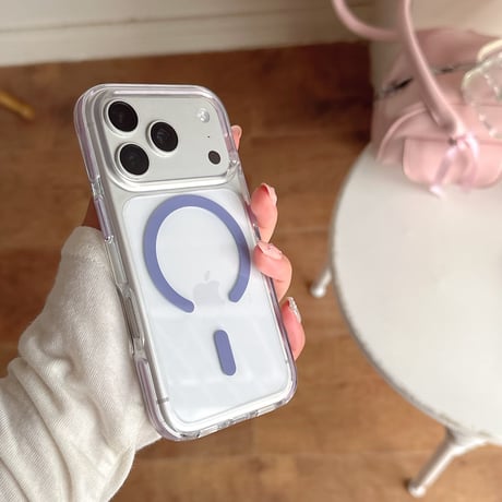高透明耐衝撃 iPhone17Pro/17ケース MagSafe対応 カラーフレーム iPhone16Pro/15pro/14ケース 丈夫[M6508]