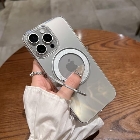 高透明 iPhone17pro/16promaxケース MagSafeリングスタンド iPhone15/14pro/13promax/12ケース シンプル 黄ばまない 高機能[M4100]