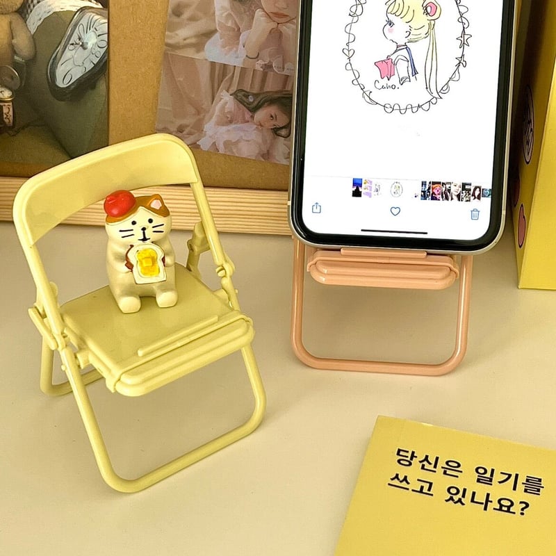 チェアー スマホスタンド タブレット対応 折りたたみ式 持ち運び便利