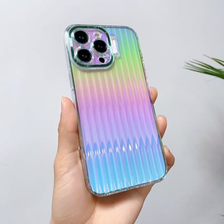 レーザー iPhone14/13proケース スタンド付 アイフォン13/12proカバー キラキラクリアケース 高品質高級感 落下防止[M3106]