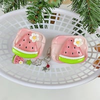 スイカ Airpods Pro3ケース キーホルダー付き Airpods 4/3カバーケース AirpodsPro2/1 かわいい 美味しいそう [M6487]