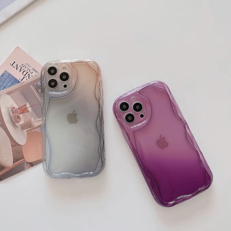 高級感透明  iphone14pro/14plusケース パープル/グレー アイフォン13/12/11カバー  お揃い  個性 耐衝撃 プレゼントにおすすめ[M2494]