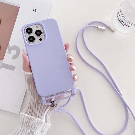 肩掛けストラップ付 iphone14pro/14Plusケース シンプル シリコンアイフォン13mini/12カバー 頑丈 お揃い 男女向け[M2135]