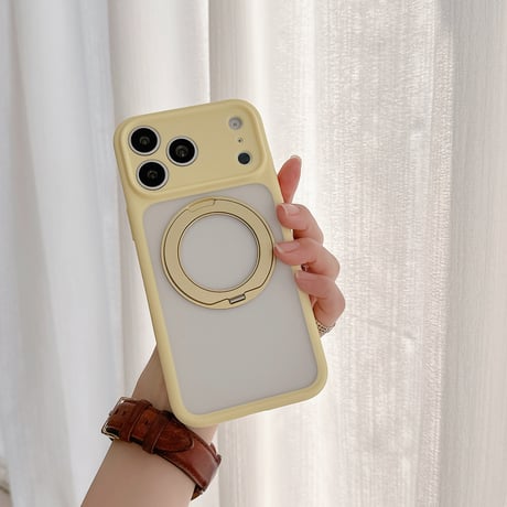 MagSafeリングスタンド付 iPhone17Pro/17ケース カメラ保護カバー iPhone16Pro/15ProMaxケース 使いやすい 頑丈便利[M6395]