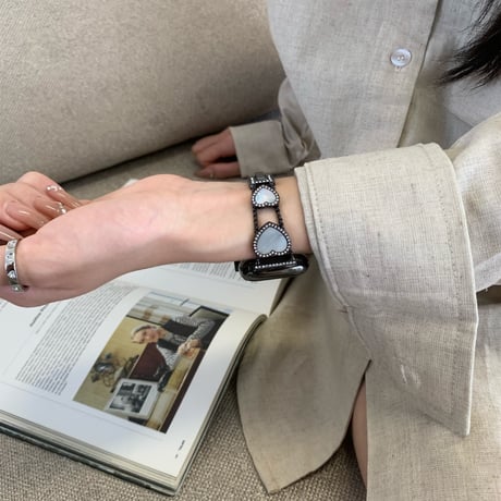 ビジューハート Apple watchバンド おしゃれアップルウォッチベルト Ultra3 series11 10 98 7 6 SE3 SE2  高級感[M4631]