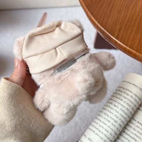 くまぬいぐるみ Airpods Pro3ケース ギフトにおすすめ Airpods4/3カバー pro2/Pro1ケース キーホルダー付 可愛い ふわふわ  [M6421]