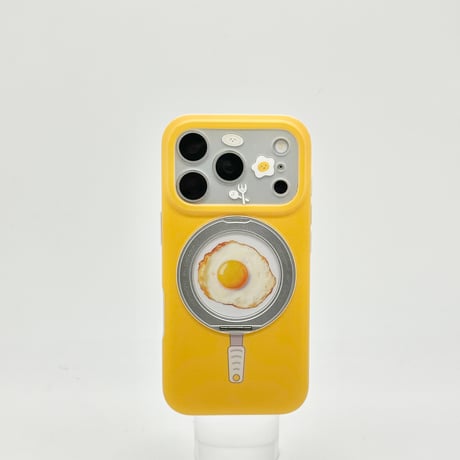 目玉焼き iPhone17Pro/17ケース 360度回転可リングスタンド iPhone17Promax/16Pro/15ケース カメラカバー付 丈夫[M6170]