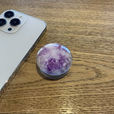 大理石調 ガラス スマホグリップスタンド  かわいいオシャレ 粘着タイプ 個性ファッション 全機種対応 ギフトにおすすめ[M2600]