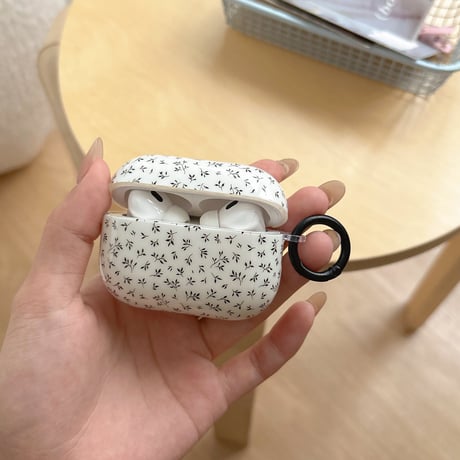 韓国っぽ AirpodsPro3ケース 花柄 Airpods4カバー  AirpodsPro2/Pro1カバー リング付き オシャレさんにおすすめ[M6536]