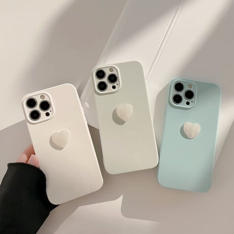 淡色 iPhone14/13proケース 貝殻紋ハート iPhone12pro/11カバー くすみ系 シンプル 明るく爽やか  お揃い[M3371]
