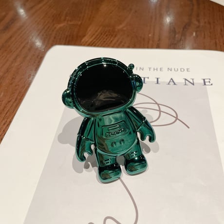 宇宙飛行士 スマホグリップスタンド  メッキ かわいいクール  粘着タイプ 個性ファッション 全機種対応 ギフトにおすすめ[M2680]