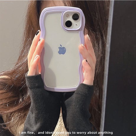 【iPhone16対応】波デザインの枠 iphone15/14/13/12promaxケース  耐衝撃 クリア iphone11/XSMAXカバー  頑丈 耐久性 人気品[M1732]