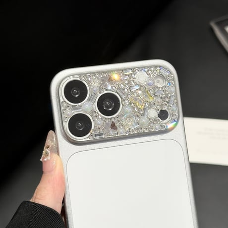 真珠/花/蝶デコ カメラ保護カバー iPhone17ProMax iPhone17Pro 豪華 おしゃれ 可愛い 使いやすい[M6514]