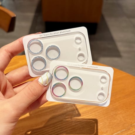 キラキラレンズカバー iPhone17/17Pro/17Air/17promax 高透明 画質に影響しなく ラメ おしゃれ 可愛い丈夫[M5678]