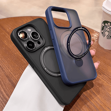 iPhone16Pro/15ProMaxケース MagSafeリングスタンド付き 指紋防止 耐衝撃 多機能便利 14/13/12pro[M3538]
