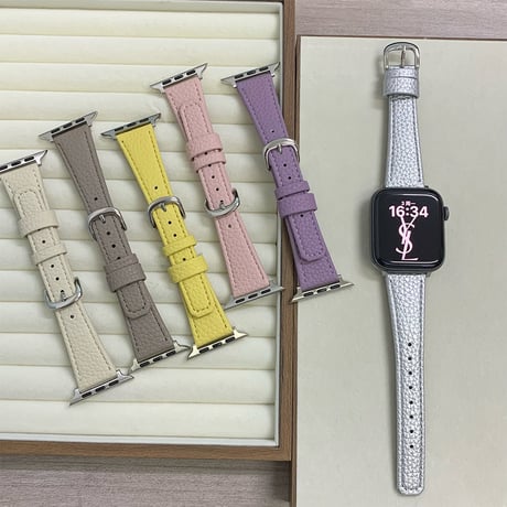 レザー Apple watchバンド エレガント アップルウォッチベルト Ultra3 series11 10 98 7 6 SE3 SE2  高級感 耐久性ある[M5800]