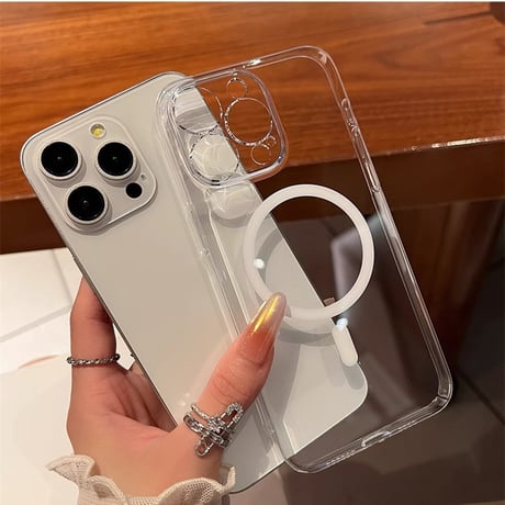 黄ばまない高透明 iPhone16Pro/16ProMaxケース  Magsafe 軽量薄型 iPhone15/14Pro/13promaxクリアケース  カメラ保護 ハード [M4694]
