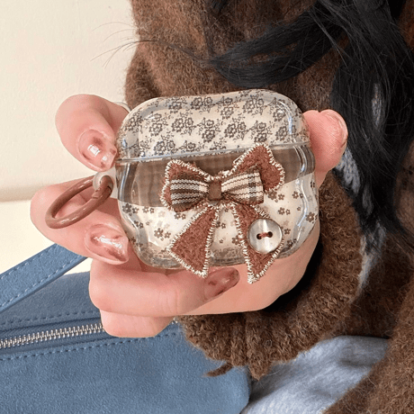刺繍リボンデコ Airpods Pro3ケース 花柄  Airpods4/3ケース  AirpodsPro2/Pro1カバー 韓国風 可愛すぎ [M5852]