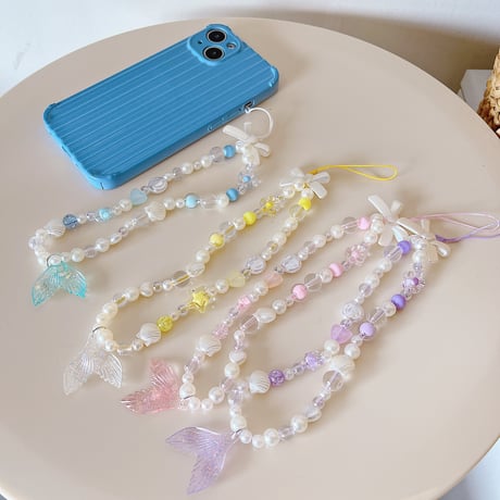 人魚姫スマホストラップ   可愛い キラキラ  おしゃれ  ハンド携帯ストラップ  女子力アップ  落下防止  全機種対応  頑丈[M2891]