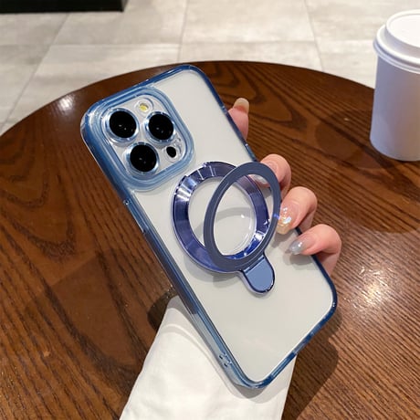 黄ばまない iPhone15pro/15promaxケース  MagSafeリングスタンド レンズフイルム iphone14/13pro/12カバー 耐衝撃 高機能[M4137]