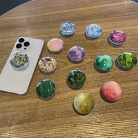 大理石調 ガラス スマホグリップスタンド  かわいいオシャレ 粘着タイプ 個性ファッション 全機種対応 ギフトにおすすめ[M2600]