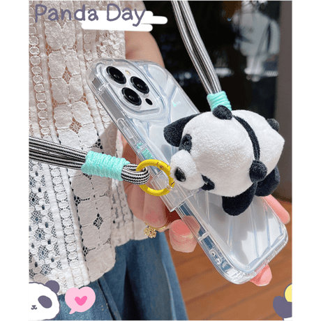 Pandaショルダーストラップ 肩掛け紐  落下防止 かわいい 全機種対応 取り付け簡単 ギフトにおすすめ[M3723]